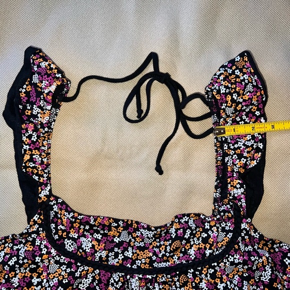 Volcom "Ditzy Dazed" Top - Black Floral Print - Flowy/Airy - Y2K - Junior's XL - Picture 14 of 16